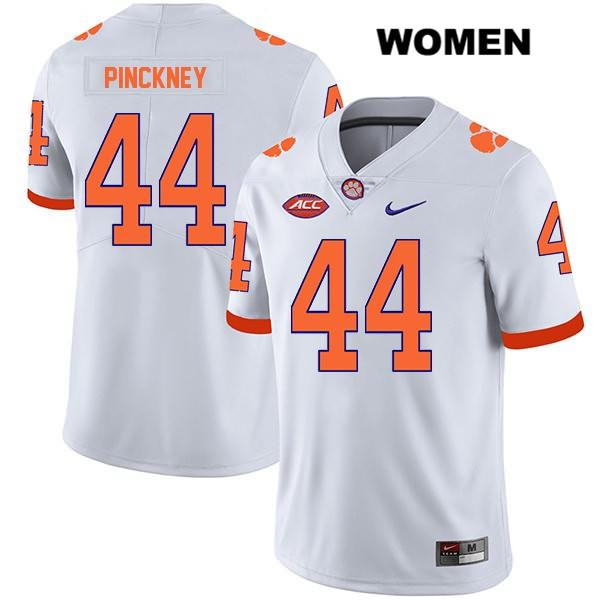 Women's Clemson Tigers #44 Nyles Pinckney Stitched White Legend Authentic Nike NCAA College Football Jersey BSO6146TQ
